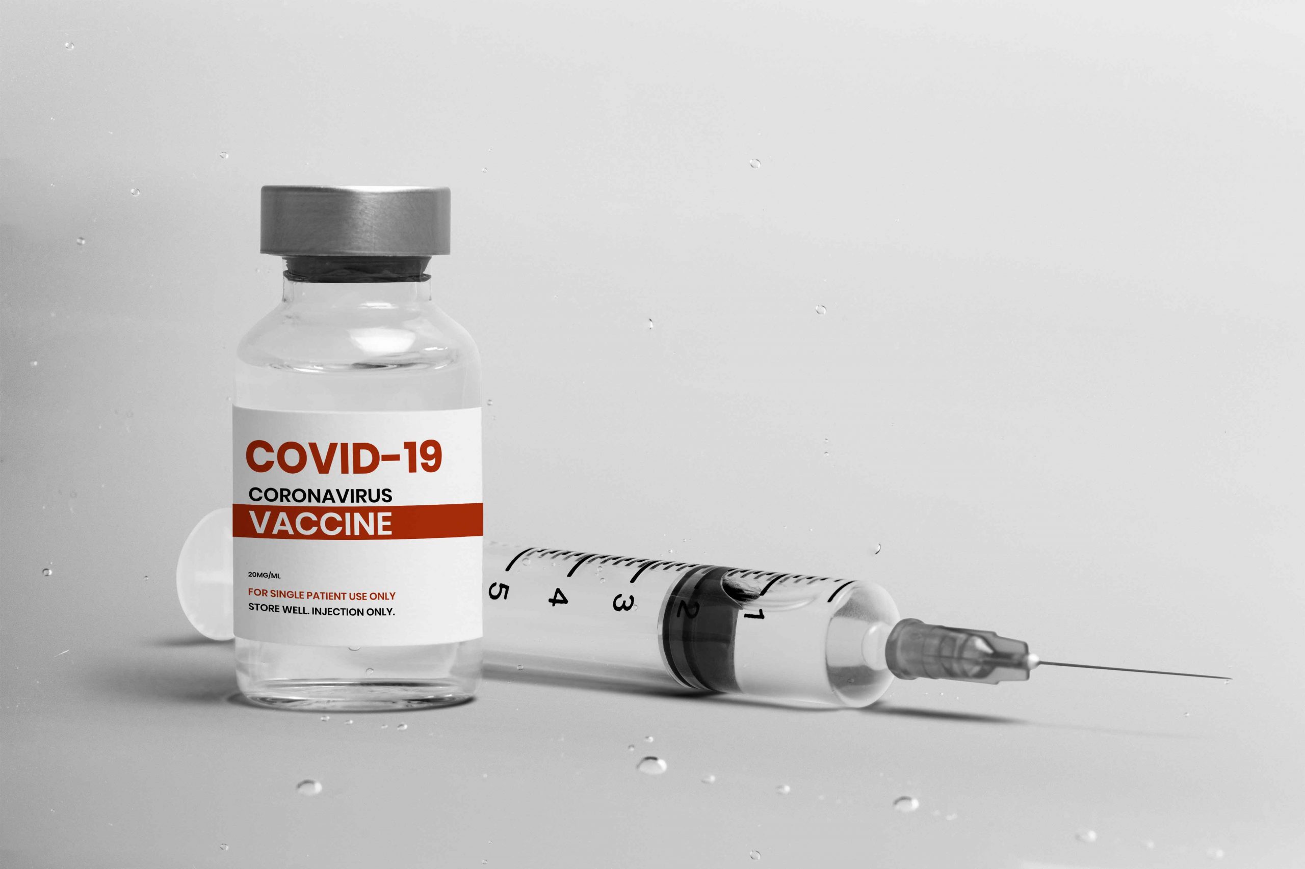 covid 19 vaccine injection glass bottle with syringe scaled